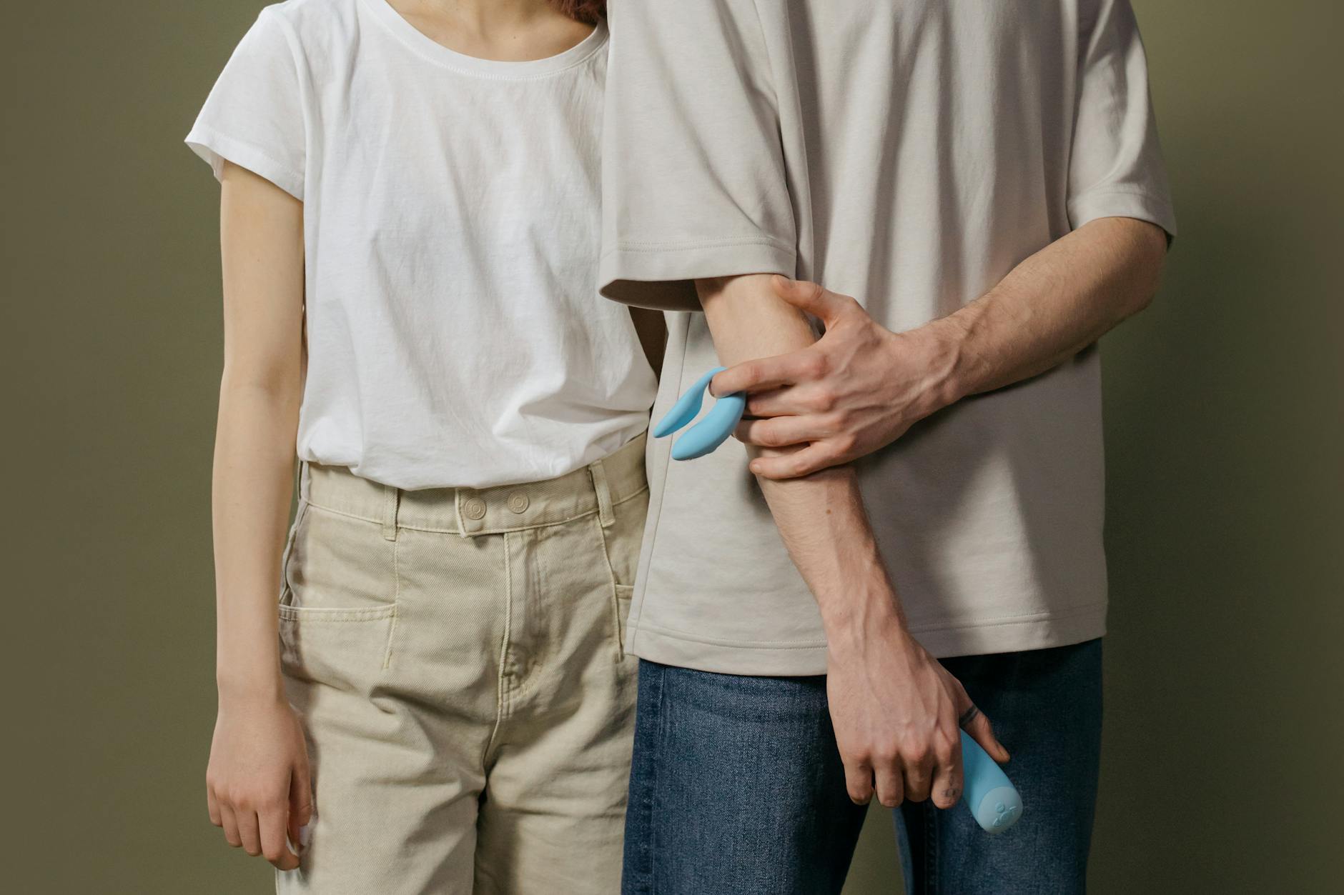 Close-up of a couple embracing, highlighting intimacy and connection after years together